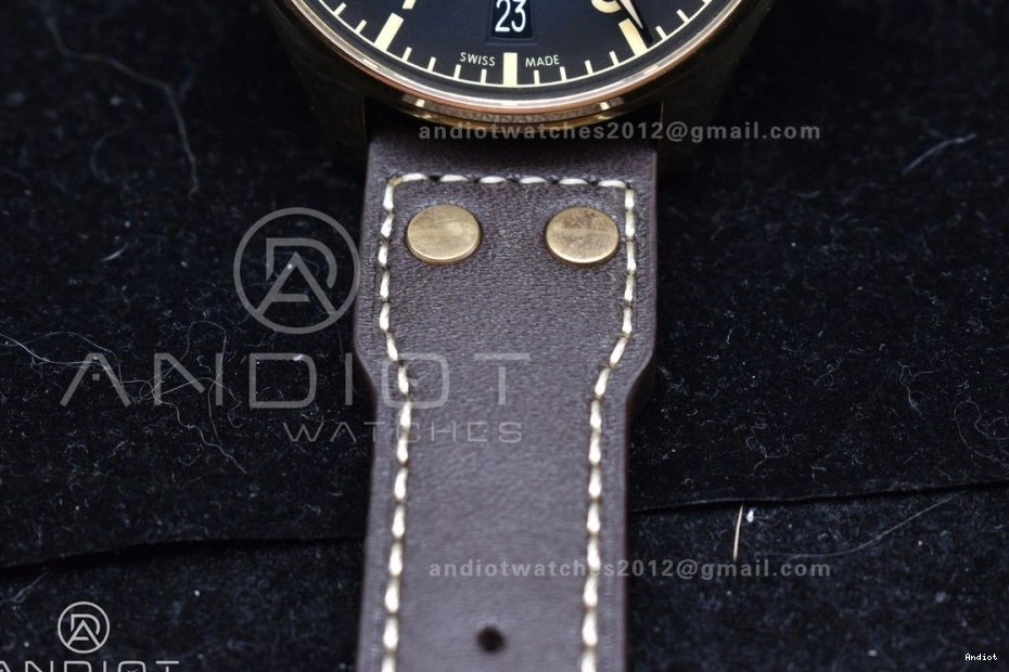 Black Brown A52000 Dial Pilot Edition on IW501005 Leather Big ZF 1:1 Best Bronze Strap Real 0206